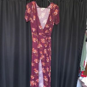 Tie front maxi dress